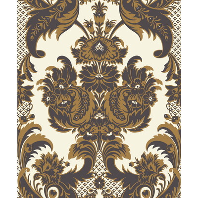 Cole & Son 94/3014.CS.0 Wyndham Wallcovering in Black & Gold/Black/Yellow