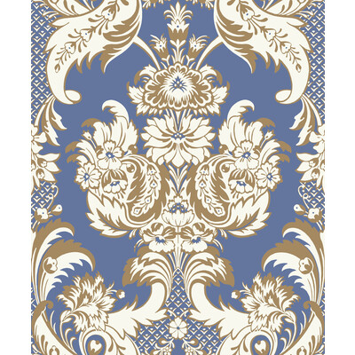 Cole & Son 94/3016.CS.0 Wyndham Wallcovering in Blue And Gold