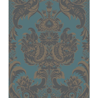 Cole & Son 94/3017.CS.0 Wyndham Wallcovering in Teal And Charcoal