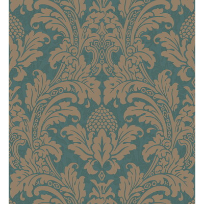 Cole & Son 94/6031.CS.0 Blake Wallcovering in Teal And Silver