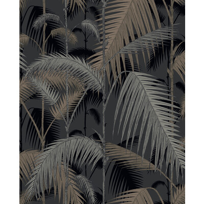 Cole & Son 95/1004.CS.0 Palm Jungle Wallcovering in Silver/black/Black/Grey
