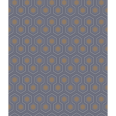 Cole & Son 95/3015.CS.0 Hicks Hexagon Wallcovering in Dk Gry/bronz/Purple/Yellow