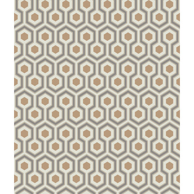 Cole & Son 95/3017.CS.0 Hicks Hexagon Wallcovering in Gold/taupe/Beige/Brown/Yellow