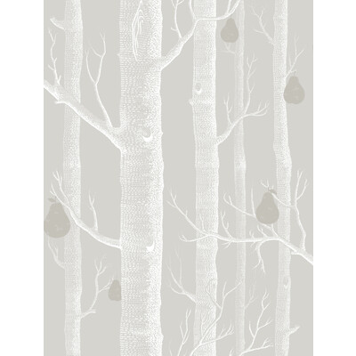 Cole & Son 95/5029.CS.0 Woods & Pears Wallcovering in Grey/wht/slvr/Grey