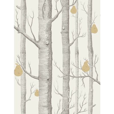 Cole & Son 95/5032.CS.0 Woods & Pears Wallcovering in Charcl/lin/gld/Black/White