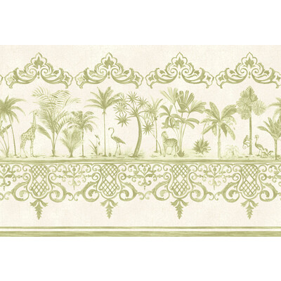 Cole & Son 99/10045.CS.0 Rou Border Wallcovering in Old Olive/Ivory/Olive Green