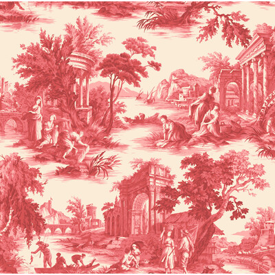 Cole & Son 99/1004.CS.0 Villandry Wallcovering in Red/Ivory