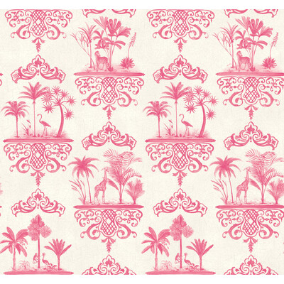 Cole & Son 99/9041.CS.0 Rousseau Wallcovering in Rose Pink/Ivory/Pink