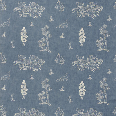 Kravet Couture AM100318.5.0 Friendly Folk Multipurpose Fabric in Blue , Ivory , Happy Blue