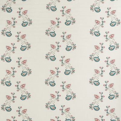 Kravet Couture AM100321.517.0 Psycho Sprig Multipurpose Fabric in White , Turquoise , Tropical Blue
