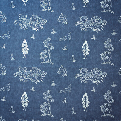 Kravet AM100377.5.0 Friendly Folk Outdoor Multipurpose Fabric in Happy Blue/Blue