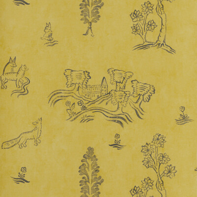Kravet Couture AMW10057.40.0 Wychwood Wallcovering Fabric in Yellow , Blue , Provencal Yellow