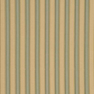 G P & J Baker BF10138.770.0 Pleated Stripe Drapery Fabric in Celadon/gold/Green/Yellow
