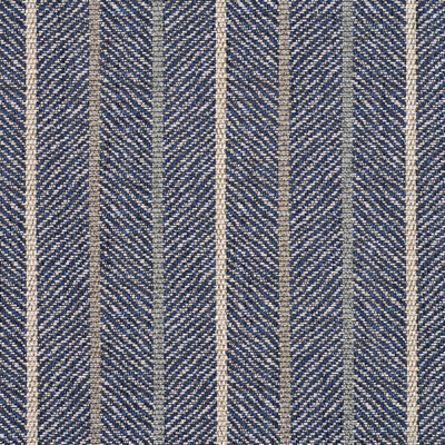 G P & J Baker BF10396.6.0 Silverton stripe Upholstery Fabric in Indigo/Blue/Grey/White