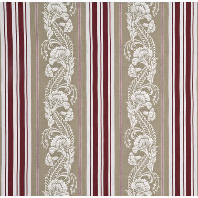 G P & J Baker BF10446.2.0 Sherbourne Drapery Fabric in Red/Beige/White