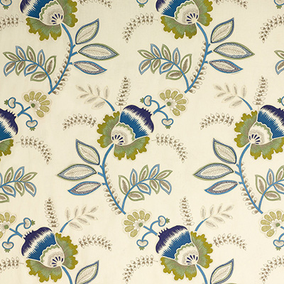 G P & J Baker BF10504.1.0 Somerford Multipurpose Fabric in Indigo/ivory/White/Blue/Green