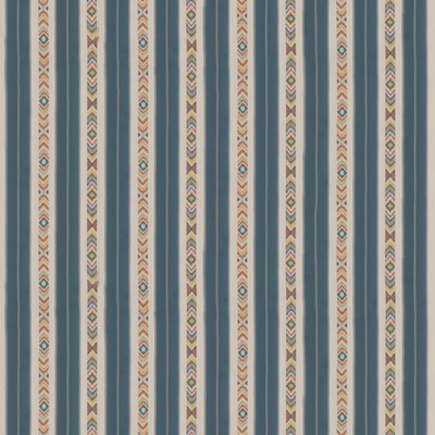 G P & J Baker BF10943.1.0 Ashlar Stripe Drapery Fabric in Blue/White/Multi