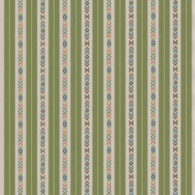 G P & J Baker BF10943.2.0 Ashlar Stripe Drapery Fabric in Emerald/Green/White/Multi