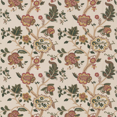 G P & J Baker BF11022.1.0 Chewton Drapery Fabric in Rose/green/Pink/Green/White