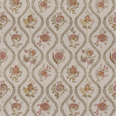 G P & J Baker BF11025.3.0 Burford Embroidery Drapery Fabric in Red/bronze/Red/Brown/White