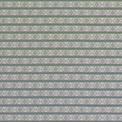 G P & J Baker BF11034.7.0 Burford Stripe Upholstery Fabric in Blue/green/Blue/Green/White
