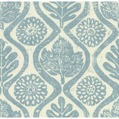Lee Jofa BFC-3514.5.0 Oakleaves Multipurpose Fabric in Blue/White