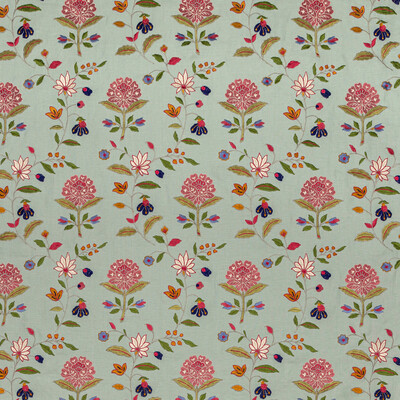 Lee Jofa Bfc-3693.73.0 Kalla Drapery Fabric in Pink/green/Multi/Pink/Green