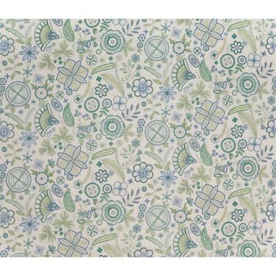 Lee Jofa BFC-3710.523.0 Eden Multipurpose Fabric in Blue Green/White/Green/Blue
