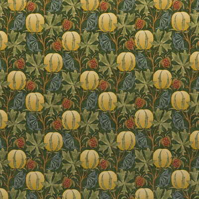 G P & J Baker BP10625.1.0 Pumpkins velvet Multipurpose Fabric in Green/terracotta