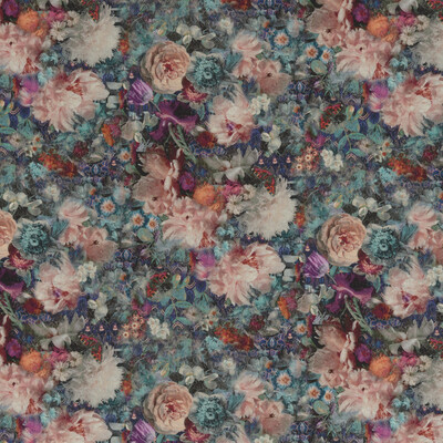G P & J Baker BP10643.3.0 Royal garden linen Multipurpose Fabric in Jewel/Teal/Pink/Multi