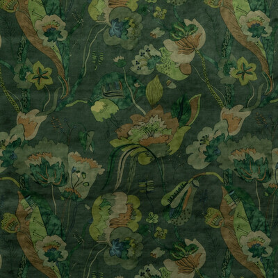 G P & J Baker BP10813.2.0 California velvet Multipurpose Fabric in Emerald/Green/Multi