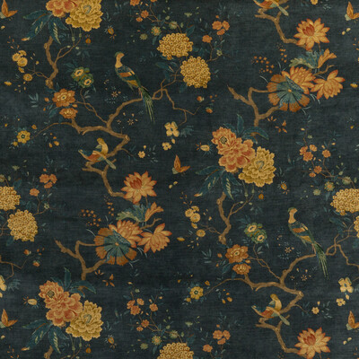 GP&J Baker BP10818.2.0 Oriental Bird Velvet Multipurpose Fabric in Teal