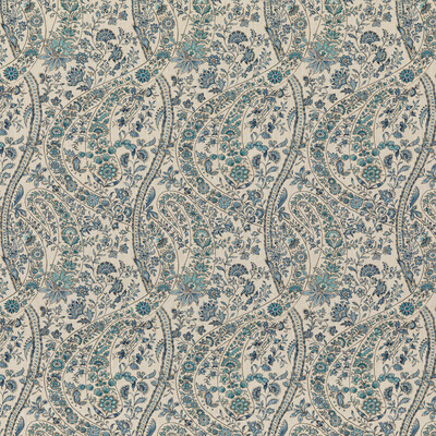 GP&J Baker BP10835.1.0 Bukhara Paisley Drapery Fabric in Blue