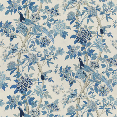 G P & J Baker BP10851.1.0 Hydrangea bird (archive) Multipurpose Fabric in Blue