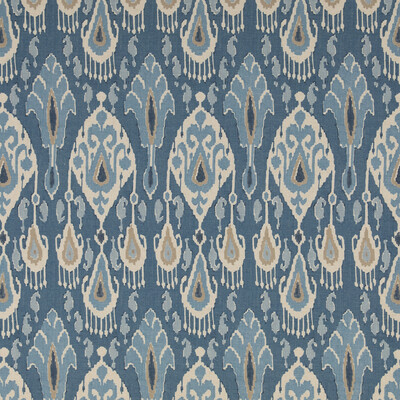 GP&J Baker BP10853.1.0 Ikat Bokhara Multipurpose Fabric in Blue