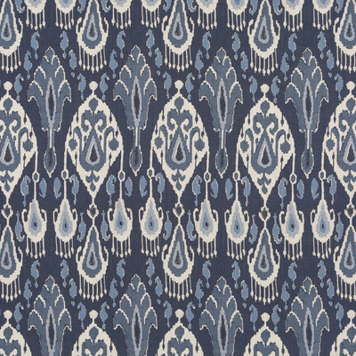 G P & J Baker BP10939.1.0 Ikat Bokhara Linen Multipurpose Fabric in Indigo/Blue/White
