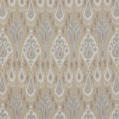 G P & J Baker BP10939.3.0 Ikat Bokhara Linen Multipurpose Fabric in Parchment/Beige/White/Green
