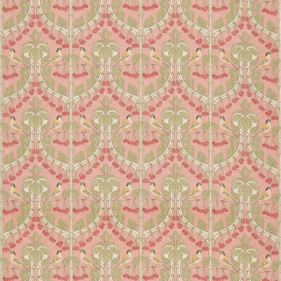 G P & J Baker BP10967.5.0 Birds & Cherries Cotton Multipurpose Fabric in Coral/Pink/Green/Red