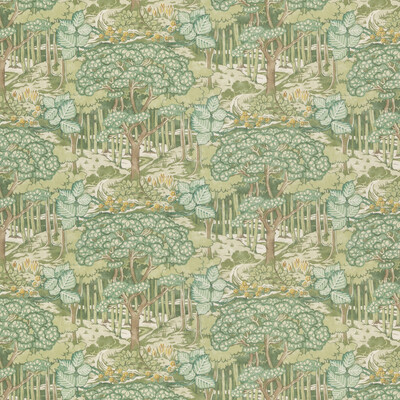 G P & J Baker BP10971.1.0 Ruskin Cotton Multipurpose Fabric in Green/Brown