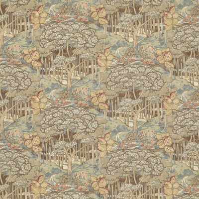 G P & J Baker BP10971.2.0 Ruskin Cotton Multipurpose Fabric in Teal/Brown/Pink
