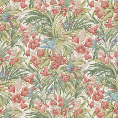 G P & J Baker BP10976.1.0 Trumpet Flowers Cotton Multipurpose Fabric in Red/green/Red/Green/White