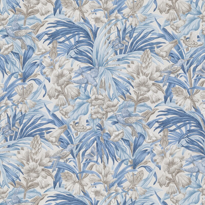 G P & J Baker BP10976.2.0 Trumpet Flowers Cotton Multipurpose Fabric in Blue/Brown/White