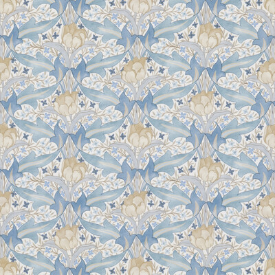 G P & J Baker BP10977.2.0 Tulip & Jasmine Cotton Multipurpose Fabric in Blue/Beige/White