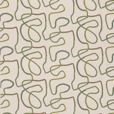 G P & J Baker BP11054.2.0 Ring Road Drapery Fabric in Sage/Beige/Multi/Green
