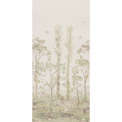 G P & J Baker BP11057.1.0 Tall Trees Printed Panel Multipurpose Fabric in Soft Green/Green