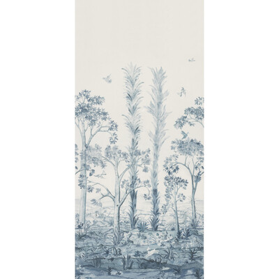 G P & J Baker BP11057.2.0 Tall Trees Printed Panel Multipurpose Fabric in Delft Blue/Blue