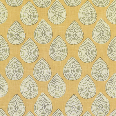Kravet Basics CALICO.411.0 Kravet Basics Multipurpose Fabric in Yellow/Grey/White