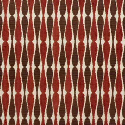 Groundworks DRAGONFLY.BEIGE/R.0 Dragonfly Upholstery Fabric in Beige/rust/Beige/Burgundy/red/Brown