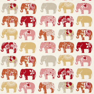 Clarke And Clarke F0794/02.CAC.0 Elephants Multipurpose Fabric in Spice
