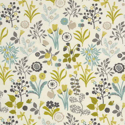 Clarke And Clarke F0991/01.CAC.0 Frida Multipurpose Fabric in Charteuse/charcoal